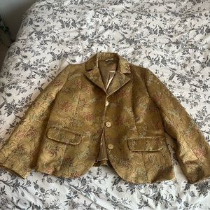 Embroidered Floral Gold Blazer